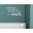 thumbnail image 4 of Bathroom Wall Décor Art - Never Dressed Without Your Smile - Wall Decal Vinyl Lettering Stickers 23x14-Inch Light Gray, 4 of 6