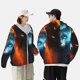 thumbnail image 4 of Fotbe Red And Blue Fire Cat Chaqueta con Protección Solar UPF 50+ para Hombre y Mujer, Camisa con Capucha y Bolsillos-X-Large, 4 of 7