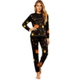 thumbnail image 3 of Halloween Family Pajamas Set Long Sleeve Crew Neck, Soft Matching Halloween Pajamas with Pumpkin Lantern Autumn Leaf Print, Cozy Family Halloween Pajama Set Sleepwear, 3 of 4