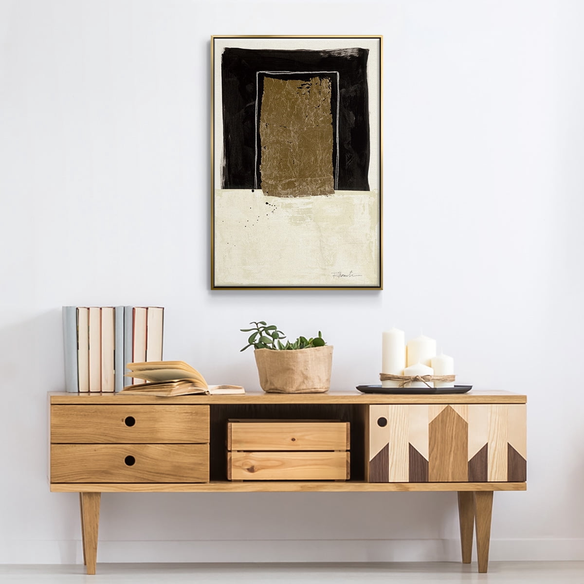 Standing Strong I Framed Premium Gallery Wrapped Canvas - Ready to Hang - 27 x 41 - Gold Floating Frame