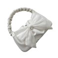 thumbnail image 4 of Bolso de hombro elegante de PU blanco de gran capacidad, decoración con lazo, perfecto para citas, fiestas y días festivos, 4 of 8