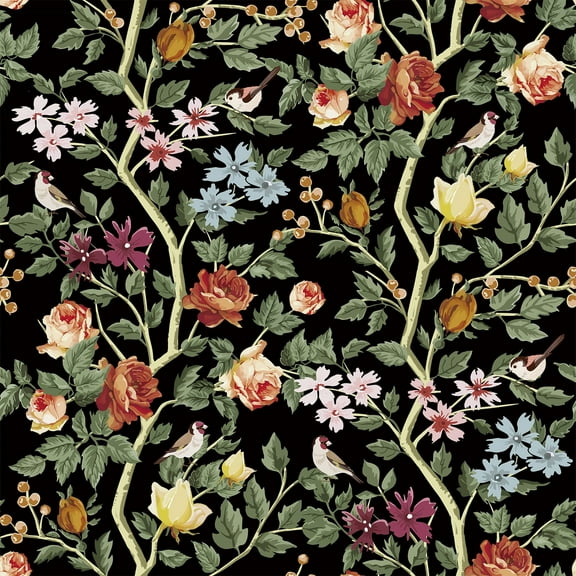UMIGGEE Floral Wallpaper Peel and Stick Flower Wall Paper Self Adhesive Wallpaper 17.7-in x 118-in Contact Paper Removable Wallpaper for Home Decor Wall Covering Old Furniture Renovation