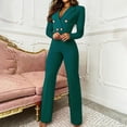 thumbnail image 3 of Joernso Women Jumpsuit V Neck High Waist Polyester Long Pants Office Romper for Daily Wear, 3 of 8