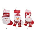 thumbnail image 4 of Naiovety Medias de punto de Navidad Calcetines de cabeza grande con bufanda Dibujos animados Papá Noel Muñeco de nieve Decoración Bolsa de Kits de decoración para fiestas Papá Noel, 4 of 6