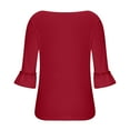 thumbnail image 7 of Wycnly Summer Tops for Women Cute Tops for Women Flared Sleeve Plus Size Lightweight Comfy Pullover Blouses Fashion Solid Tees Ladies Crewneck 3/4 Sleeve Tunic Top, 7 of 7