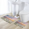 thumbnail image 5 of Sunset Bathroom Rugs Set 2 Pieces, Bathroom Set - Quick Drying Bath Mat And U-Shaped Toilet Rug, Water Absorbent Bath Carpet For Bedroom Floor Living Room, Machine Washable, 5 of 6