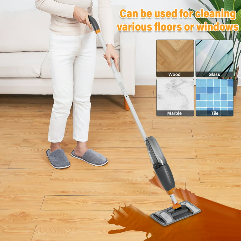 Spray Mop for Floor Cleaning, Floor Mop with a Refillable Spray Bottle and  3 Washable Pads, Flat Mop for Home Kitchen Hardwood Laminate Wood Ceramic