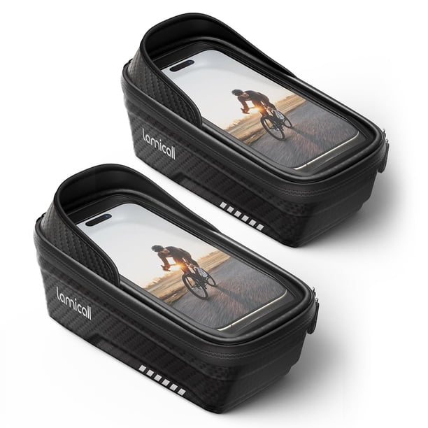 Bolsa impermeable para cuadro de bicicleta Lamicall con soporte para teléfono de 1,3 L