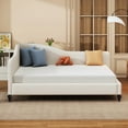 thumbnail image 3 of Harper & Bright Designs Full Size Upholstered L Shaped Daybed, Linen Corner Day Bed Frame with Solid Wood Legs for Living Room, Beige, 3 of 11