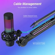 RGB Boom Arm, TONOR Adjustable Mic Stand with RGB Light, Rotatable Suspension Boom Scissor Stand for Gaming, Streaming, Podcasting, YouTube, Recording, T90