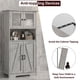 thumbnail image 3 of Gabinete de Almacenamiento Doble para Baño, Gabinete de Piso Blanco con Estantes y Puertas de Cristal, Alacena para Cocina, Gris, 3 of 4