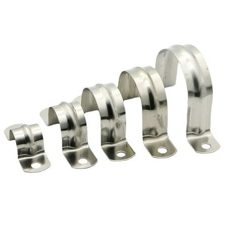 

BSTHOE 50X Stainless Steel U Shaped Conduit Clamp Saddle Strap Tube Pipe Clips 8mm-50mm