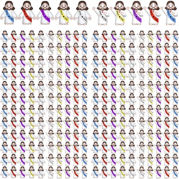 Pekkaxy 50 Pcs Little Jesus Figures，Mini Jesus Figurines Tiny Statues for Easter Egg Stuffers to Hide and Seek Sunday School Religious Party Share