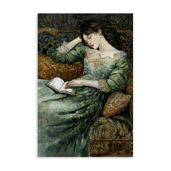 Stupell Industries Woman in Ornate Gown People Painting Wrapped Canvas Art Print Wall Art, 16 x 24