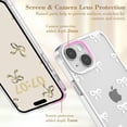 thumbnail image 3 of Case for iPhone 14/plus/pro/max, Clear Cute Ribbon Bowknot Pattern Aesthetic Transparent Phone Case Raised Camera Protection Stylish Slim Soft Durable TPU Protective Cover for Women Girls, 3 of 8
