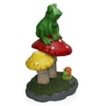 thumbnail image 6 of Alpine Corporation Solar Frog Sitting On Top of Mushroom Statue, 6 of 15