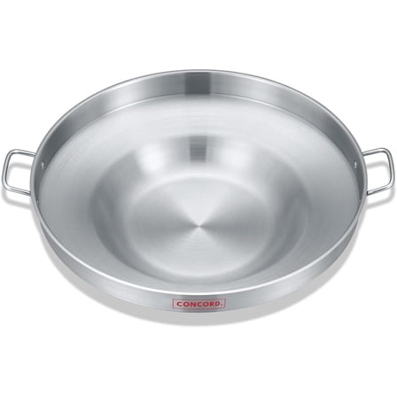 CSPP Stainless Steel Comal Frying Bowl Cookware (22"), silver (S4008 S4812 S5612)