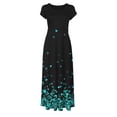 thumbnail image 4 of SMihono Robe d'Été pour Femmes Grande Taille Mode Femmes Été Imprimé Décontracté Col Rond Manches Courtes Longue Robe, 4 of 4