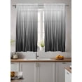 thumbnail image 2 of Black White Curtains 54 Inch Length, Sheer Curtains for Bedroom Living Room Window Ombre Gradient Striped Minimalist Texture Rod Pocket Drapes Kitchen Curtains Small Half Window 42"x54" 2 Panels, 2 of 6
