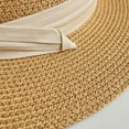 thumbnail image 4 of Riforla Summer Women's Wide Brim Straw Hat French Style Panama Sun Hat for Beach Vacation Sunshade Beach Hat Bomber Hats Khaki, 4 of 6
