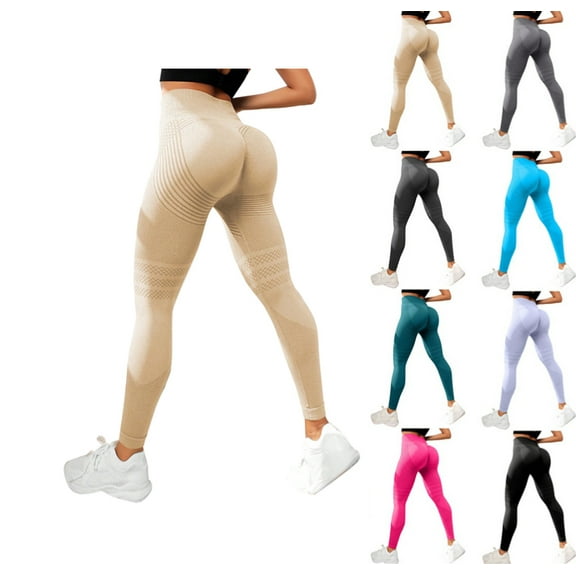 3D Anti Cellulite Leggings for Women – High Waist Compression Leggings with Sculpting Fit Khaki M