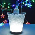 thumbnail image 1 of Cubo de hielo luminoso de plástico transparente con doble asa, modelo privado, cubo de hielo luminoso colorido, cubo de hielo luminoso redondo de plástico, 1 of 3