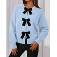 thumbnail image 5 of PRETTYGARDEN Cardigan Sweaters for Women Fall Bow Tie Front Long Sleeve Knit Sweater Tops Cute Going Out Outfits, 5 of 9