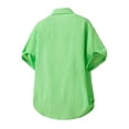 thumbnail image 5 of LMOIPLI Men's Short Sleeve Button Down Shirts Casual Textured Breathable Shirt Summer Fashion Hawaiian Beach Tops Green M, 5 of 5