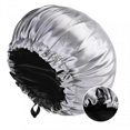 thumbnail image 4 of Gorro de dormir reversible de satén para mujer, ajustable, elástico, para proteger el cabello por la noche, A03, 4 of 5
