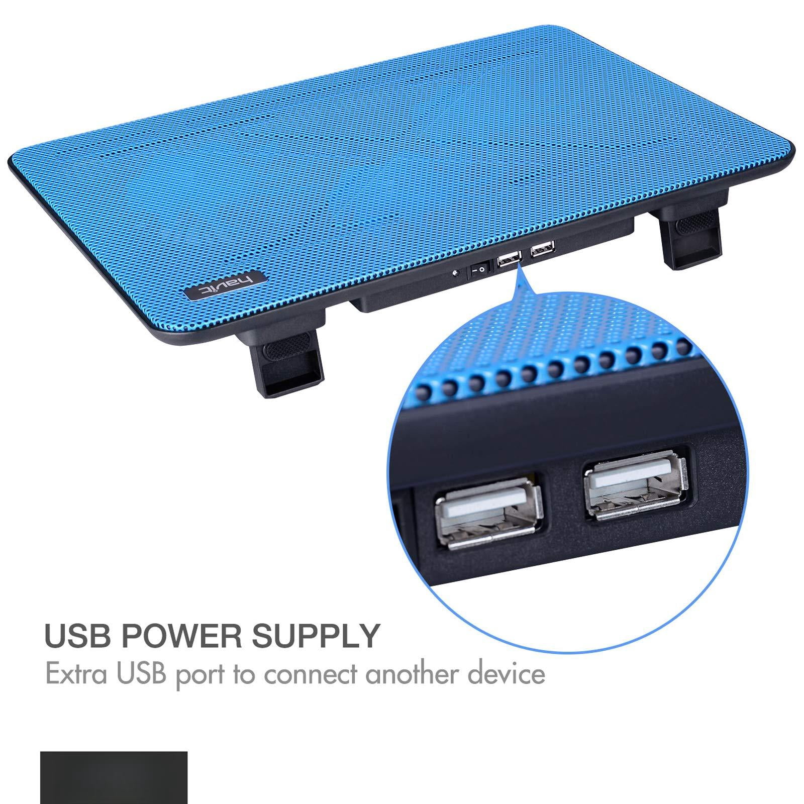 Hv-f2056 15.6-17 Inch Laptop Cooler Pad - Slim Portable Usb (3 Fans) (blue)