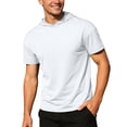 thumbnail image 2 of Hooded T Shirts for Men Summer Solid Casual Crew Neck Short Sleeve Mens T-Shirts Sports Top, 2 of 6