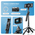 thumbnail image 4 of 71" Tripod for iPhone, Phone Tripod & Selfie Stick for iPhone with Remote, Extendable Portable Phone Tripod Stand, 360° Rotating Cell Phone Holder for Video Recording, Compatible with Android, 4 of 11