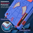 thumbnail image 5 of Allytech Case for Samsung Galaxy Tab S9/S8/S7 11 inch 2023/2022/2020, Rugged Case with Hidden Kickstand & Adjustable Shoulder Strap, Thickned Silicon Edges Shockproof Case - Blue+Red, 5 of 6