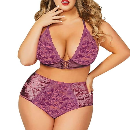 

ZMHEGW Women Underwear Lace Lingerie Sleepwear Suit Sleepwear Lace