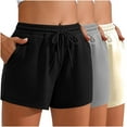 thumbnail image 2 of Biker Shorts Women Clearance, Xunlbb 3PC Women'S Solid Color Casual Drawstring Sports Shorts With Pocket, 2 of 9