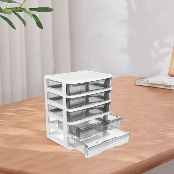 Minkissy White Desk Storage Drawers Plastic Organizer for Home Office and Bedroom