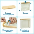 thumbnail image 2 of Toilet Paper Storage Basket for 12 Rolls, Papers Container with Bamboo Lid,Medium Toilets Holder，Stackable & Foldable，Organizer for Bathroom, Light Khaki, 1 Pack, 2 of 9