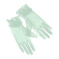 thumbnail image 2 of Ticikt Sheer Tulle Gloves, Ruffle Design, Women Gloves for Bridal Wedding Party Photo Props,Green, 2 of 4