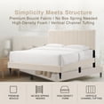 thumbnail image 5 of Upholstered Queen Platform Bed Frame,Tufted Channel Headboard, Mid-Century Bedroom Furniture,Queen Bed Frame Wood Slats,Modern Soft Boucle,64.25" x 84.5" x 45",Cream White, 5 of 8
