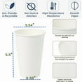 thumbnail image 6 of LONGOMA 200 Packs 16  oz Disposable Cups, Leak-Free Food Grade Safe Coffee Paper Cups To Go Hot Cups for Home and Cafes, 6 of 8