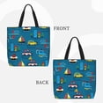 thumbnail image 2 of Wukai Transportations with Buildings Print Reusable Grocery Bag Shopping Bags with Zipper Shoulder Shopping Handle Bag Suitable for Outdoor Convenient Daily Bag, 2 of 8