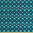 thumbnail image 1 of Abstract Sofa Upholstery Fabric by the Yard, Manifold Geometric Image Crosses Triangles Rectangles Symmetrical Design, Decorative Fabric for DIY and Home Accents, Teal Dark Blue White by Ambesonne, 1 of 4