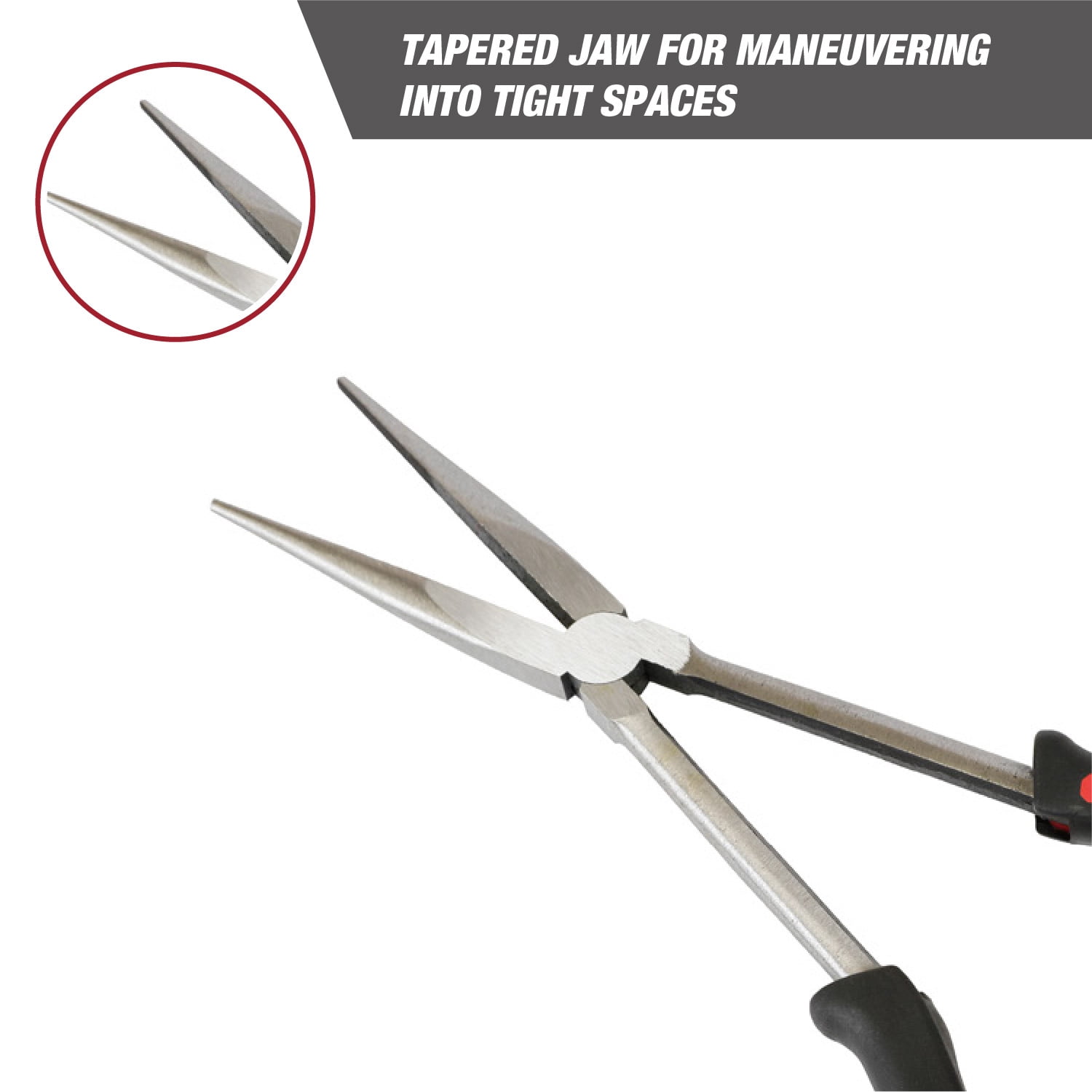 Hyper Tough 11 in Long Nose Pliers with Ergonomic Soft Grip Handles, Model 5375V