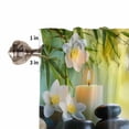 thumbnail image 5 of nqOlkjepod Zen Stones Farmhouse Short Window Curtain Valances, Nature Water Reflection Floral Farmhouse Rod Pocket Kitchen Valances for Living Room Bedroom Bathroom Cafe, 1 Panel - 42" x 12", 5 of 8