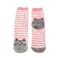 thumbnail image 4 of Daznico Women Mid Crew Ribbed Socks Stripe Cartoon Cat Face Novelty Print Soft Breathable Stretch Stockings for Girls Daily Casual Cute Outfit Matching, 4 of 4