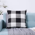 thumbnail image 3 of Set of 2 Farmhouse Buffalo Check Plaid Throw Pillow Covers Cushion Case Linen for Christmas Home Decor Black and White, 18 x 18 Inches, 3 of 7