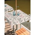 thumbnail image 2 of Outdoor Tablecloth with Umbrella Hole for Patio/Picnic/Party/Camping, Pink Grey Botanical Waterproof Table Cloth Square Cover Washable, Rustic Country Spring Floral Summer Leaf (60"x 60"), 2 of 8