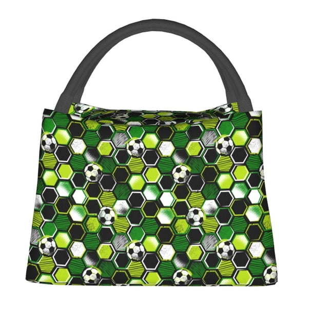 Fotbe Soccer1 Bolsa Térmica Portátil con Estampado, Bolsa de Entrega de Alimentos Aislada, Bolsa Reutilizable de Gran Capacidad para Comidas y Supermercado