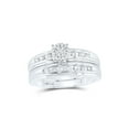 thumbnail image 2 of Sterling Silver His Hers Round Diamond Cluster Matching Wedding Set 3/8 Cttw, 2 of 3