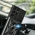 thumbnail image 3 of JTCASES for Samsung Galaxy S22 Ultra Case with Sliding Lens Window Magnetic Car Mount Rotating Kickstand Hybird 3-layer Non-slipping Military-grade Protection Shell, Gold, 3 of 9